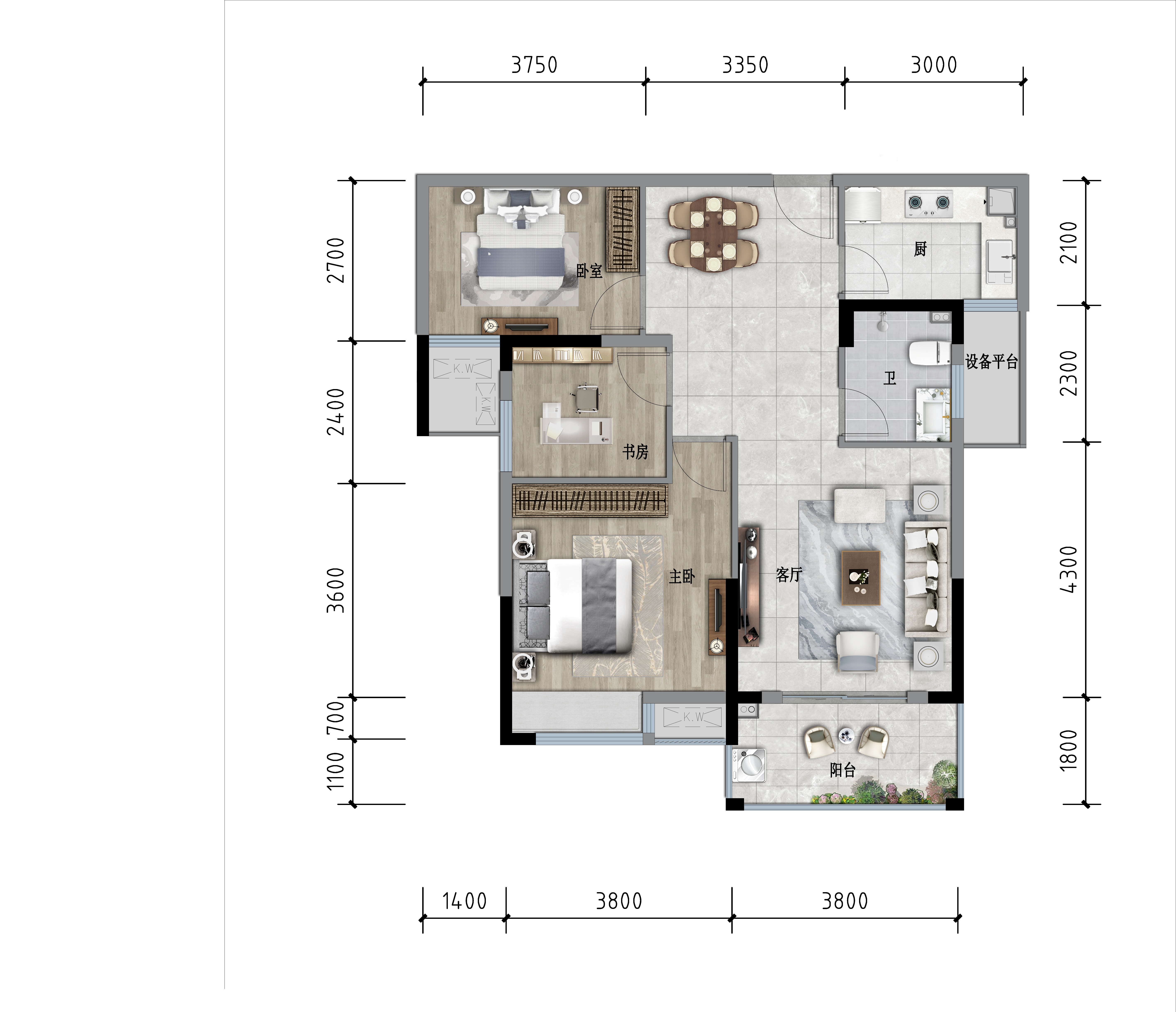 方鵬·航天城36#樓戶型圖