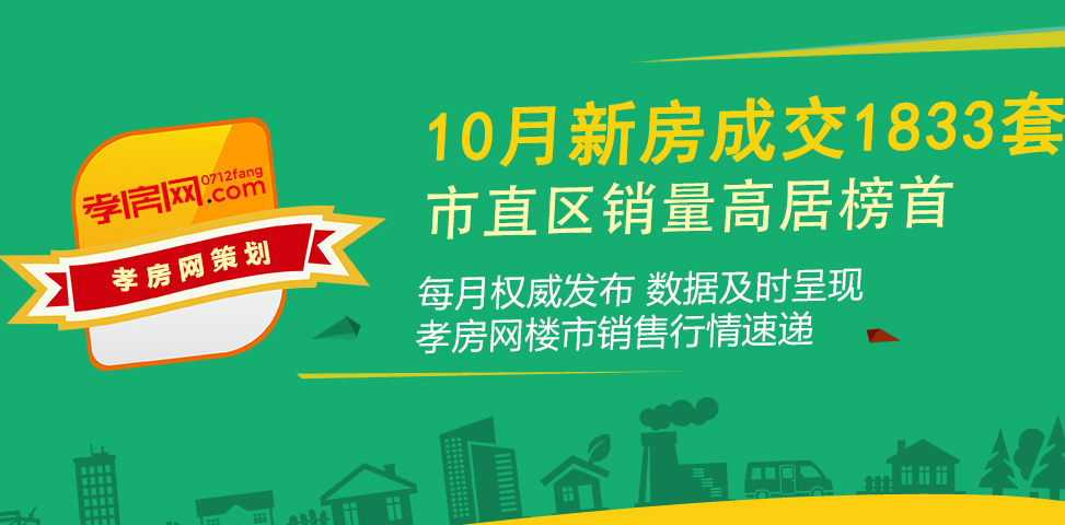 2021年10月孝感新房成交1833套 環(huán)比上漲約4.98%
