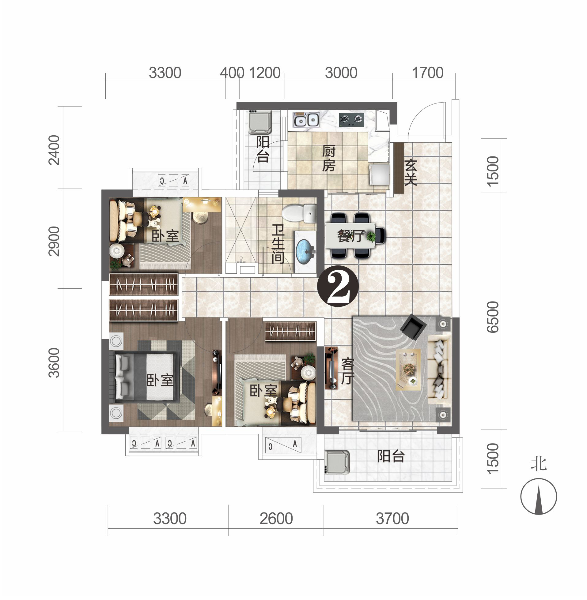 東城河畔11#樓建面約102.63㎡戶型圖
