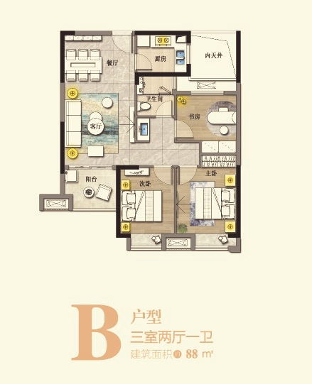 滔古·清楓院--2#樓B戶型