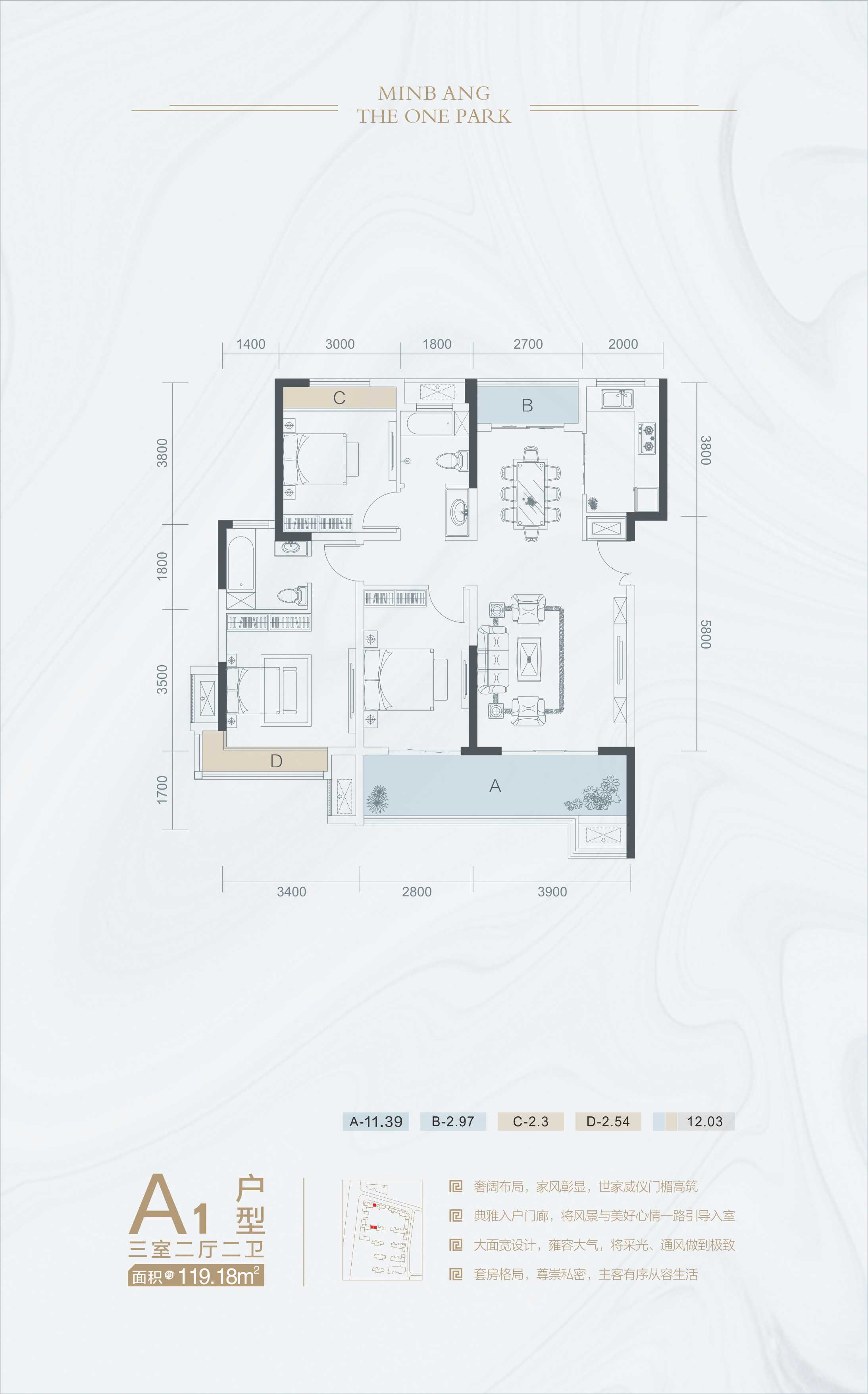 民邦·壹號院-1/3#樓A1戶型戶型
