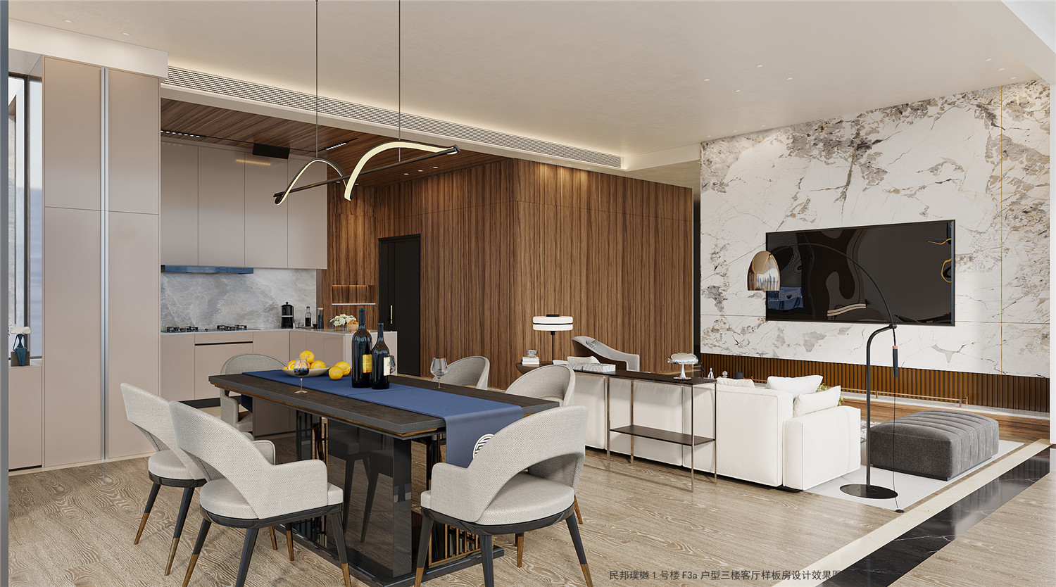 1#上疊約166平米客廳-下層