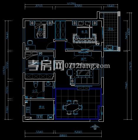 乾坤陽光三室兩廳一衛(wèi)戶型圖
