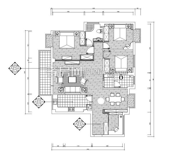 金一華府二期--三室兩廳一廚兩衛(wèi)