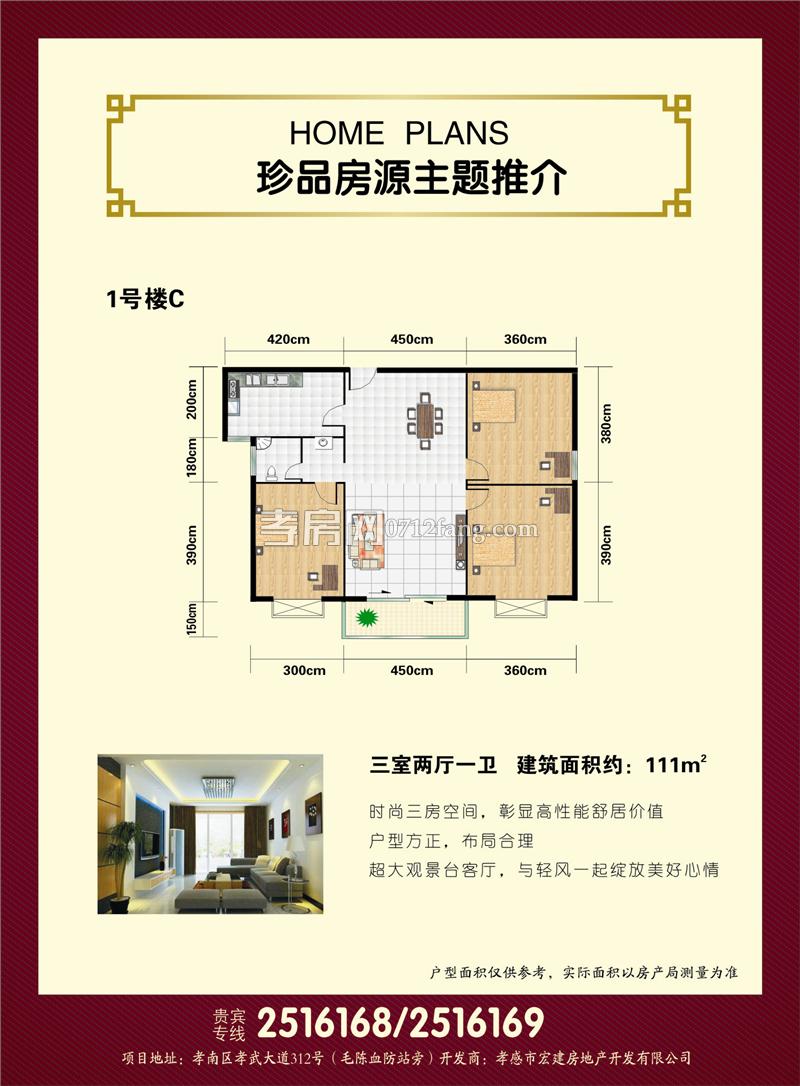 兆豐花苑1號樓C戶型圖