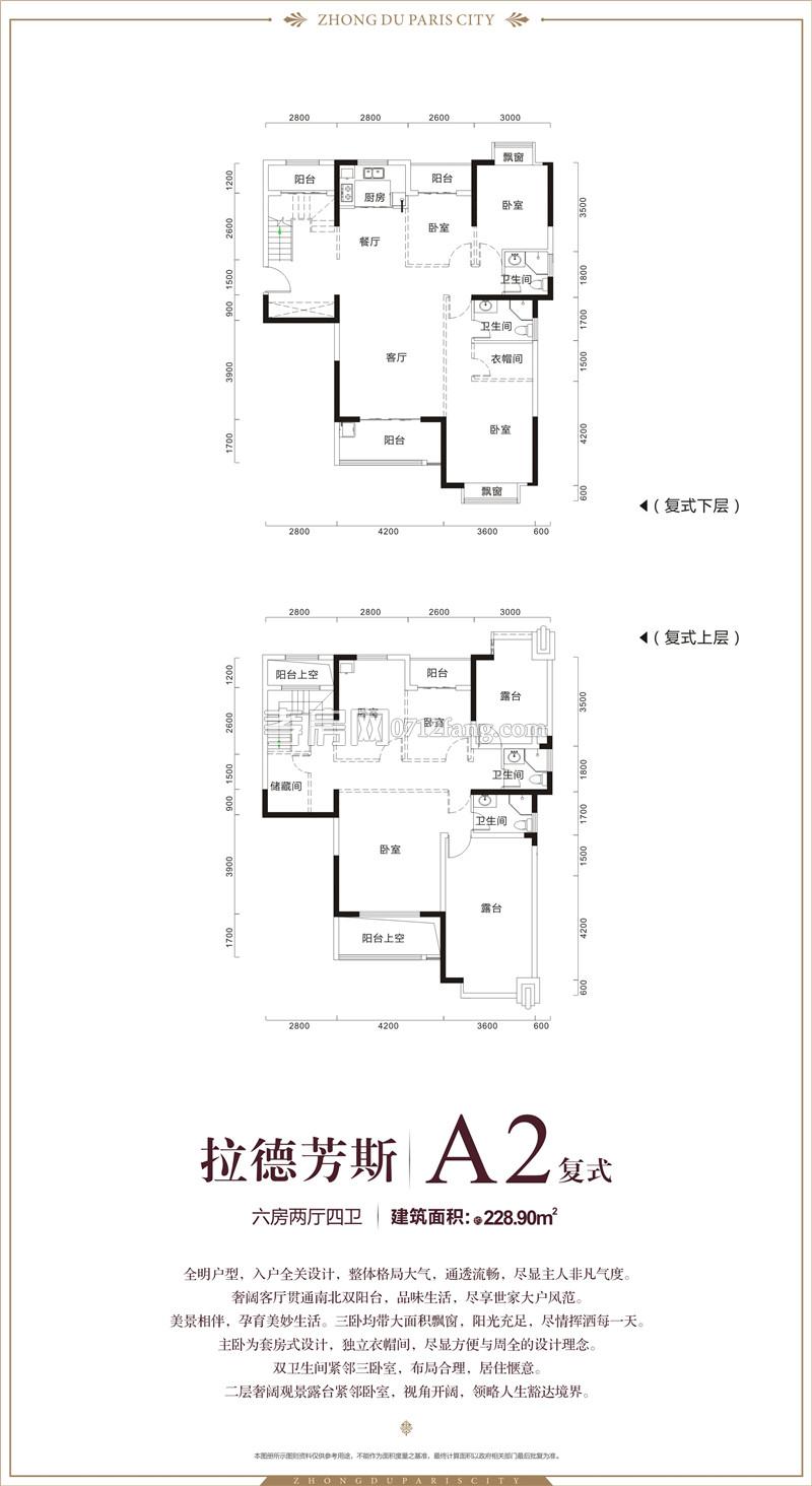 中都巴黎城A2復式戶型圖