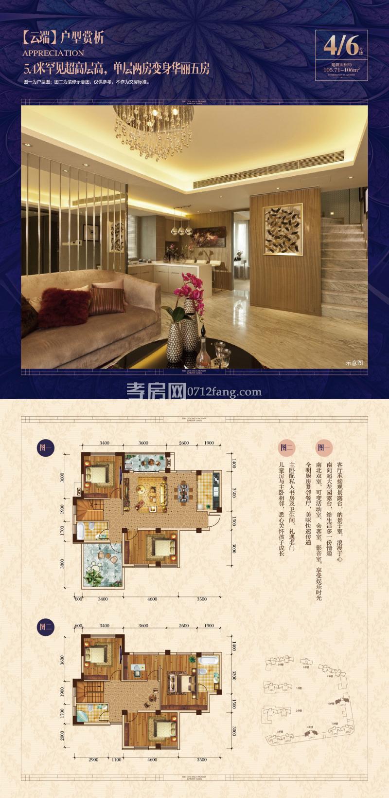 中建·國際花園二期（尚都）--復(fù)式4/6號(hào)樓戶型