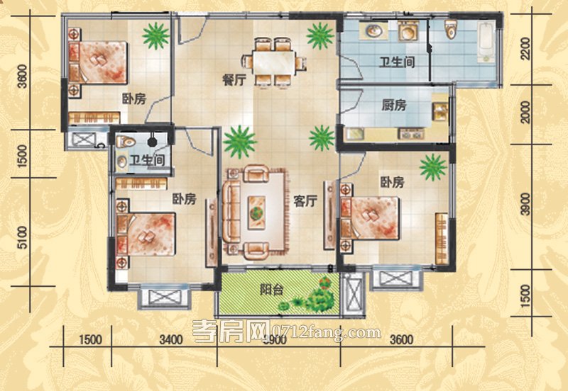 錦繡同升6B戶型圖