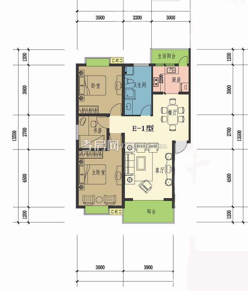 康錦馨苑E1戶型戶型圖