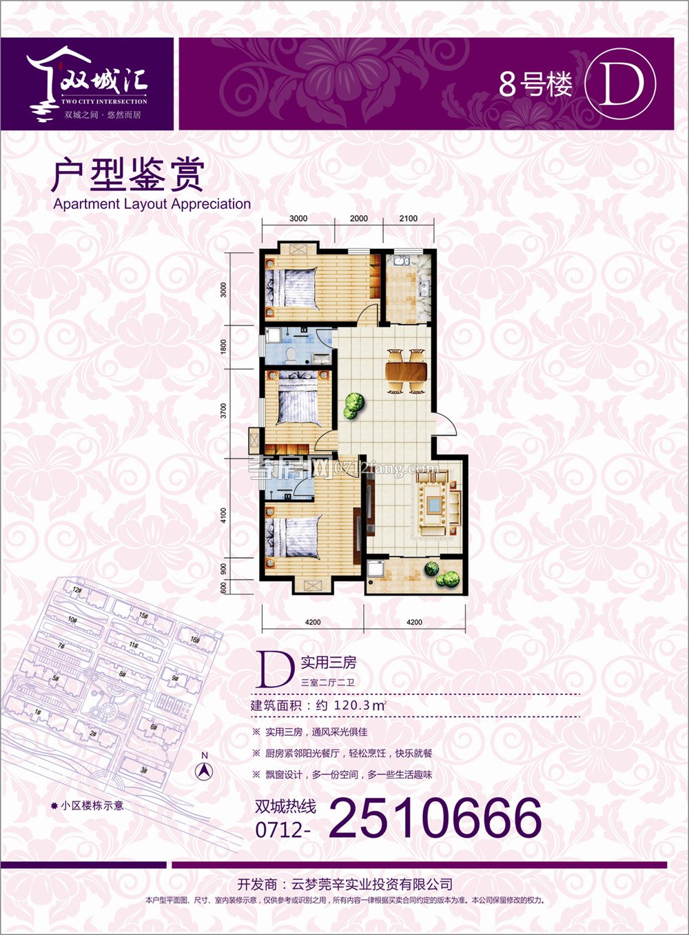 雙城匯8號(hào)樓D戶型戶型圖