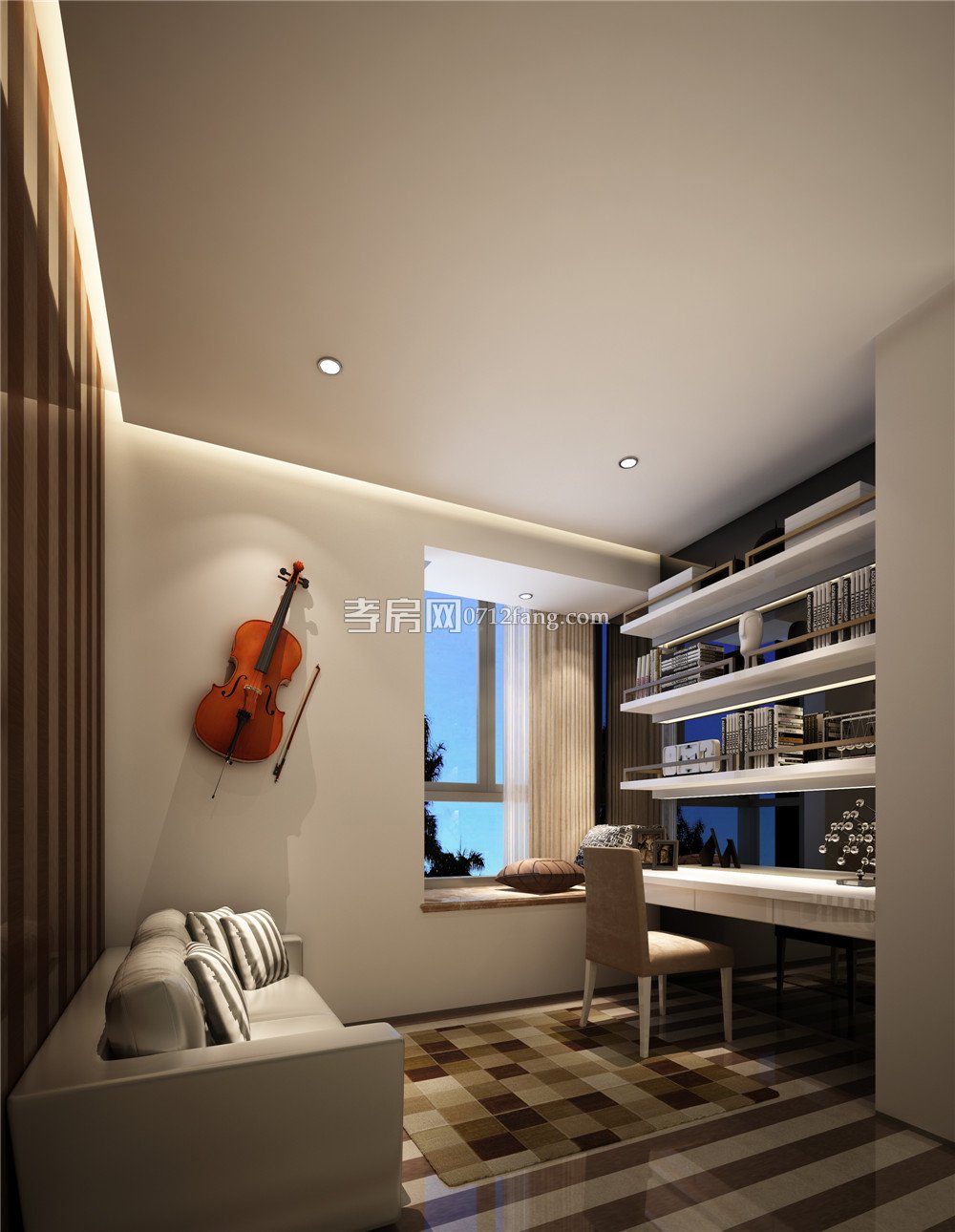 A戶型樣板房書房效果圖