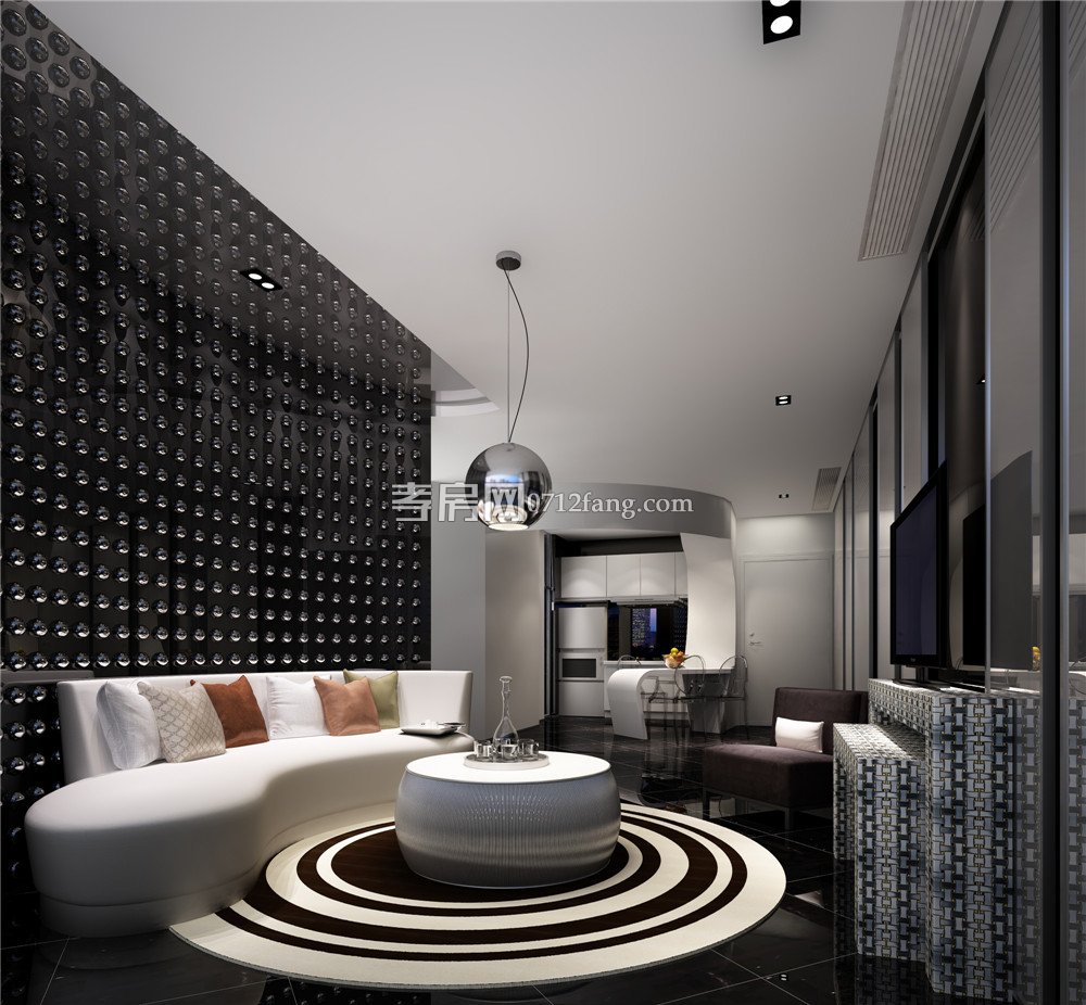 E戶型樣板房客廳效果圖