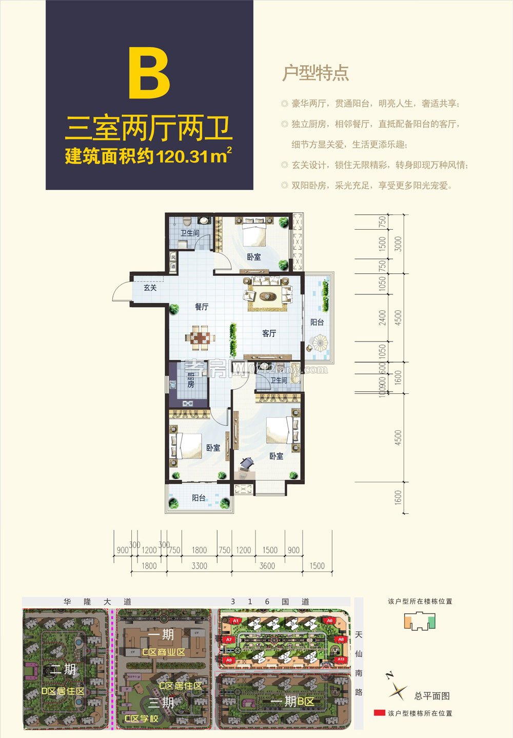 城南中心區(qū)B戶型戶型圖