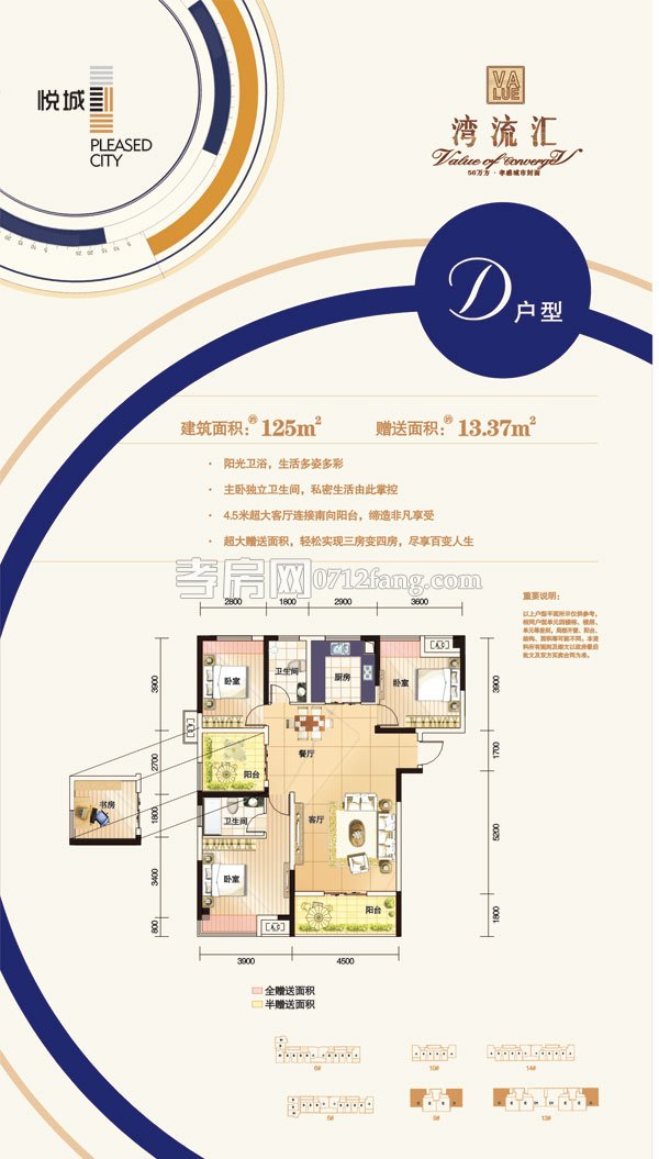 灣流匯·悅城D戶型戶型圖