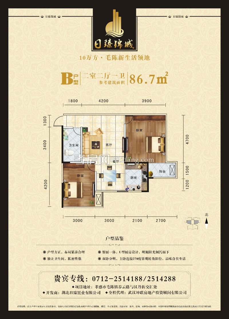 日臻錦城B戶型戶型圖