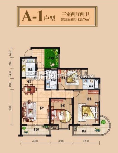 出售3室2廳2衛(wèi)毛坯房