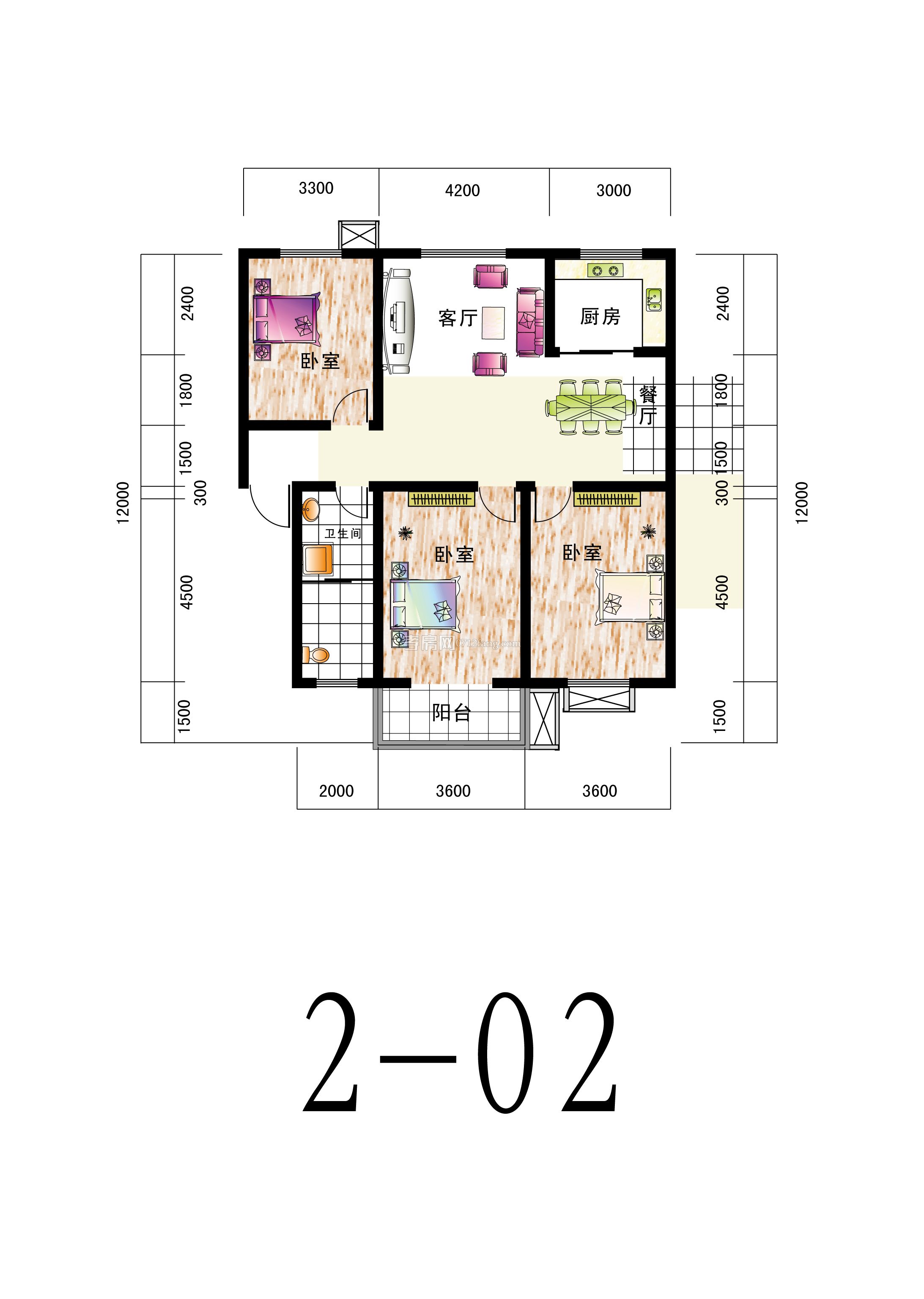 永兴·南桥丽景2-02 户型户型图
