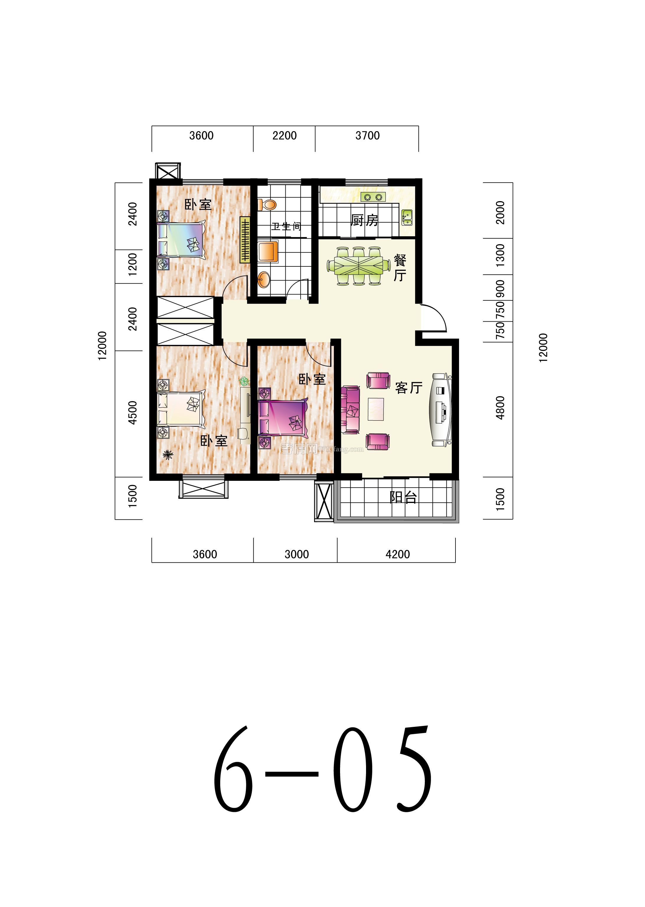 永兴·南桥丽景6—05户型户型图
