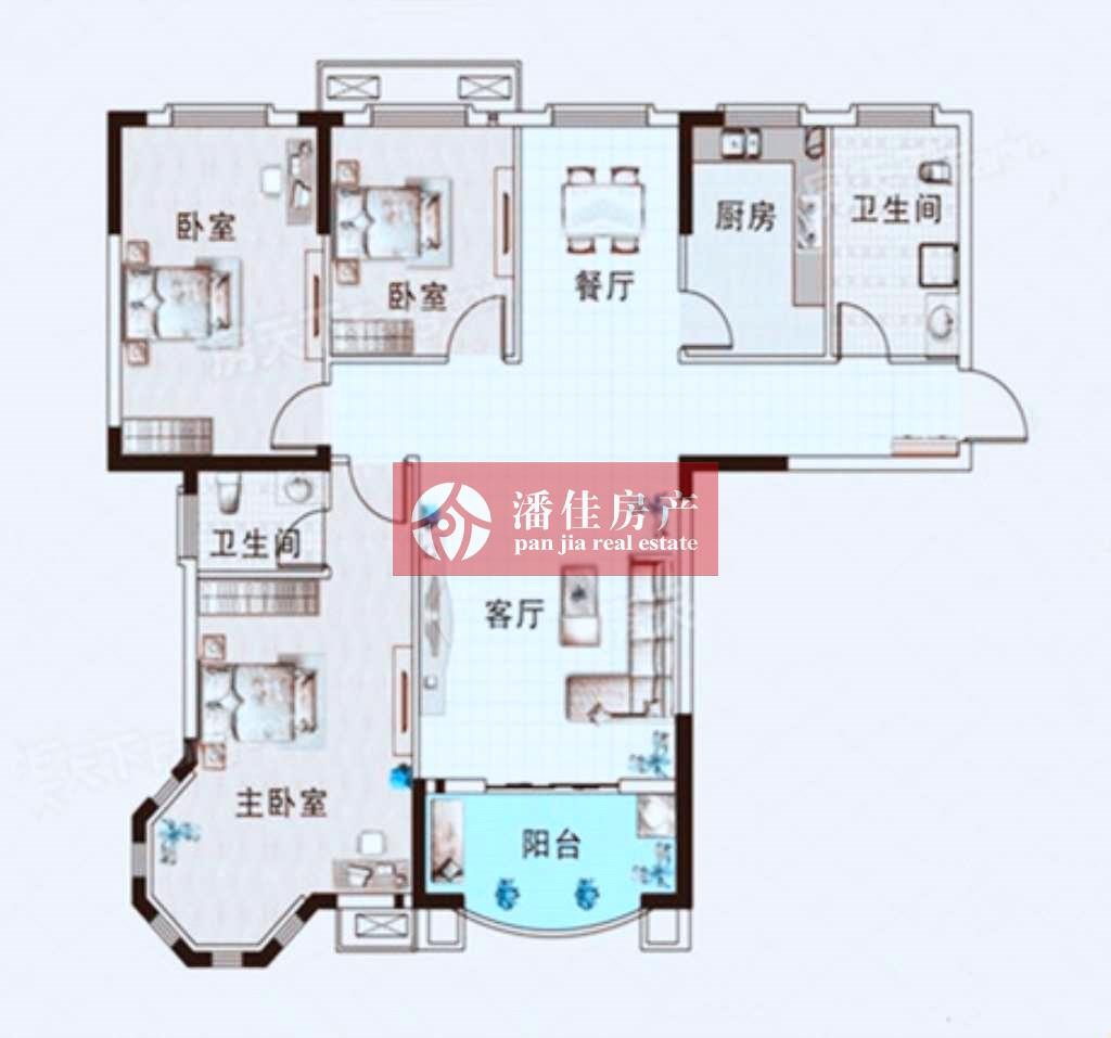 【潘佳房產(chǎn)推薦】【交通東路4樓141平米通透大戶型精裝擰包入住58萬】