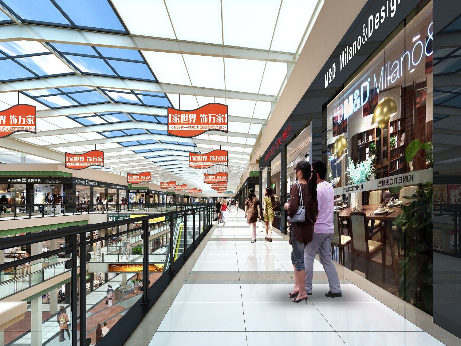 家世界建材家居生活廣場效果圖