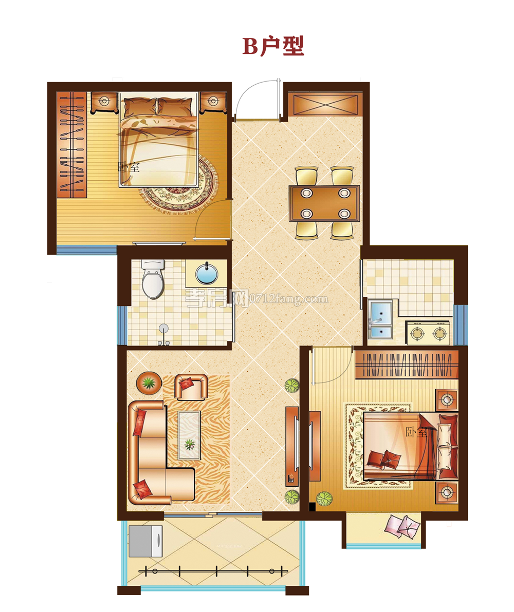 東閘睿園B戶型戶型圖