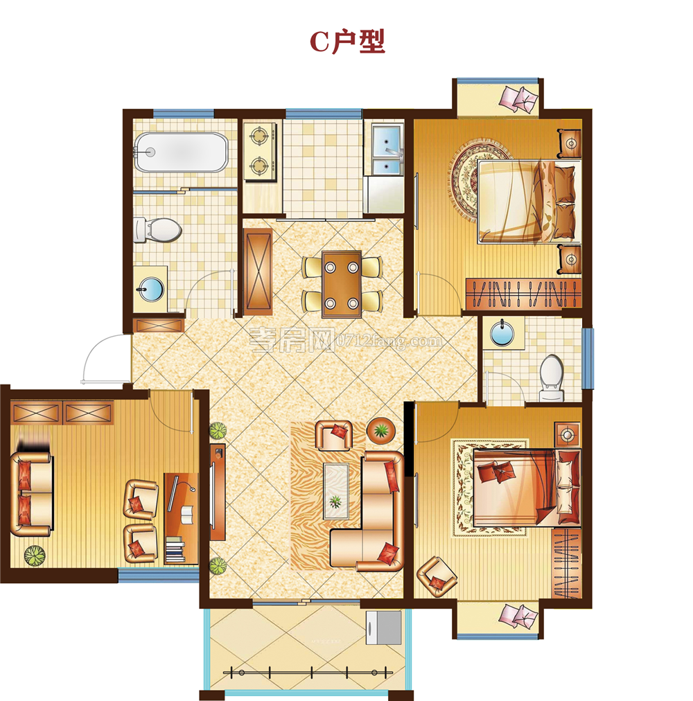東閘睿園C戶型戶型圖