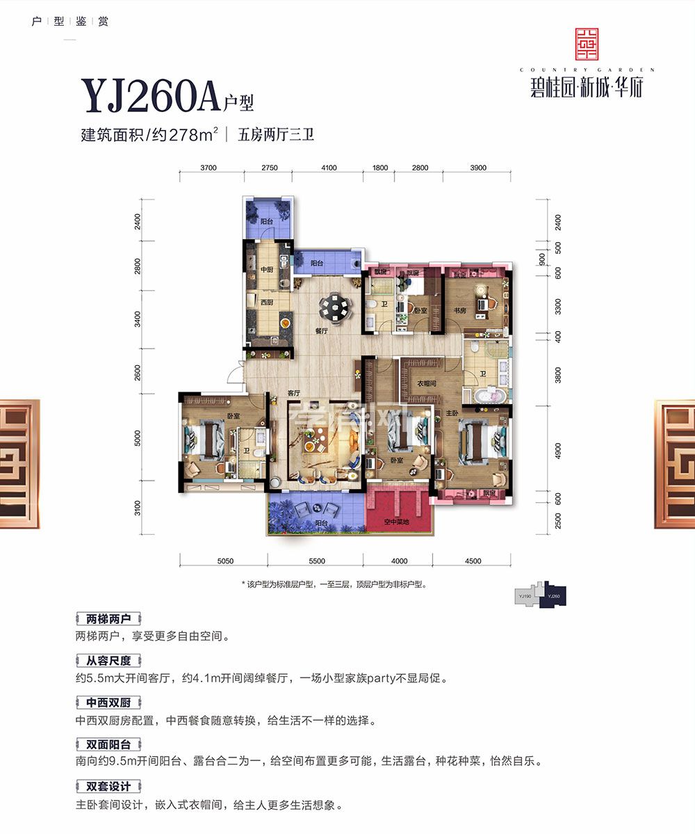 碧桂園·新城·華府YJ260A戶型圖