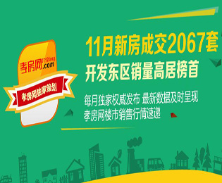 11月新房成交2067套 開(kāi)發(fā)東區(qū)銷量高居榜首
