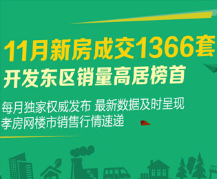 11月新房成交1366套 開發(fā)東區(qū)銷量高居榜首