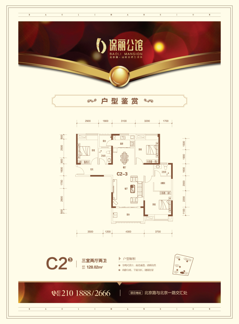 保麗公館-5號樓C2戶型3戶型