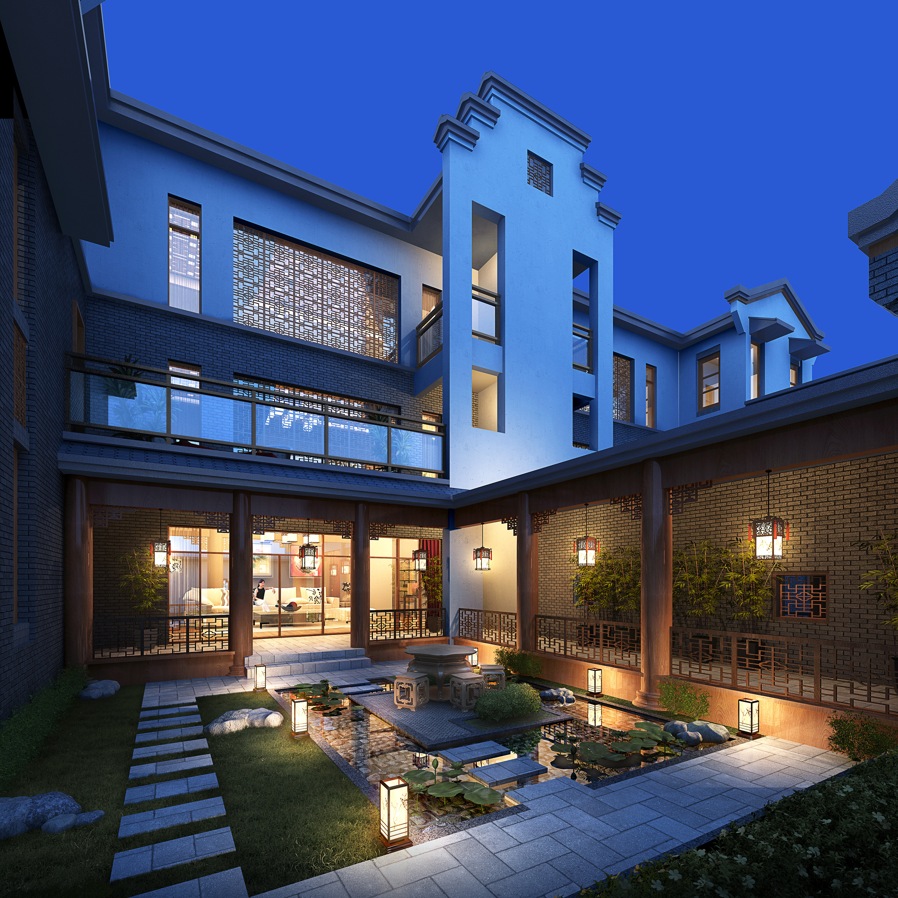 丹陽古鎮(zhèn)別墅內(nèi)廷院