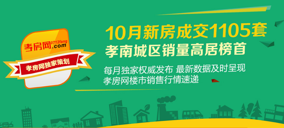 2017年孝感10月新房成交1105套