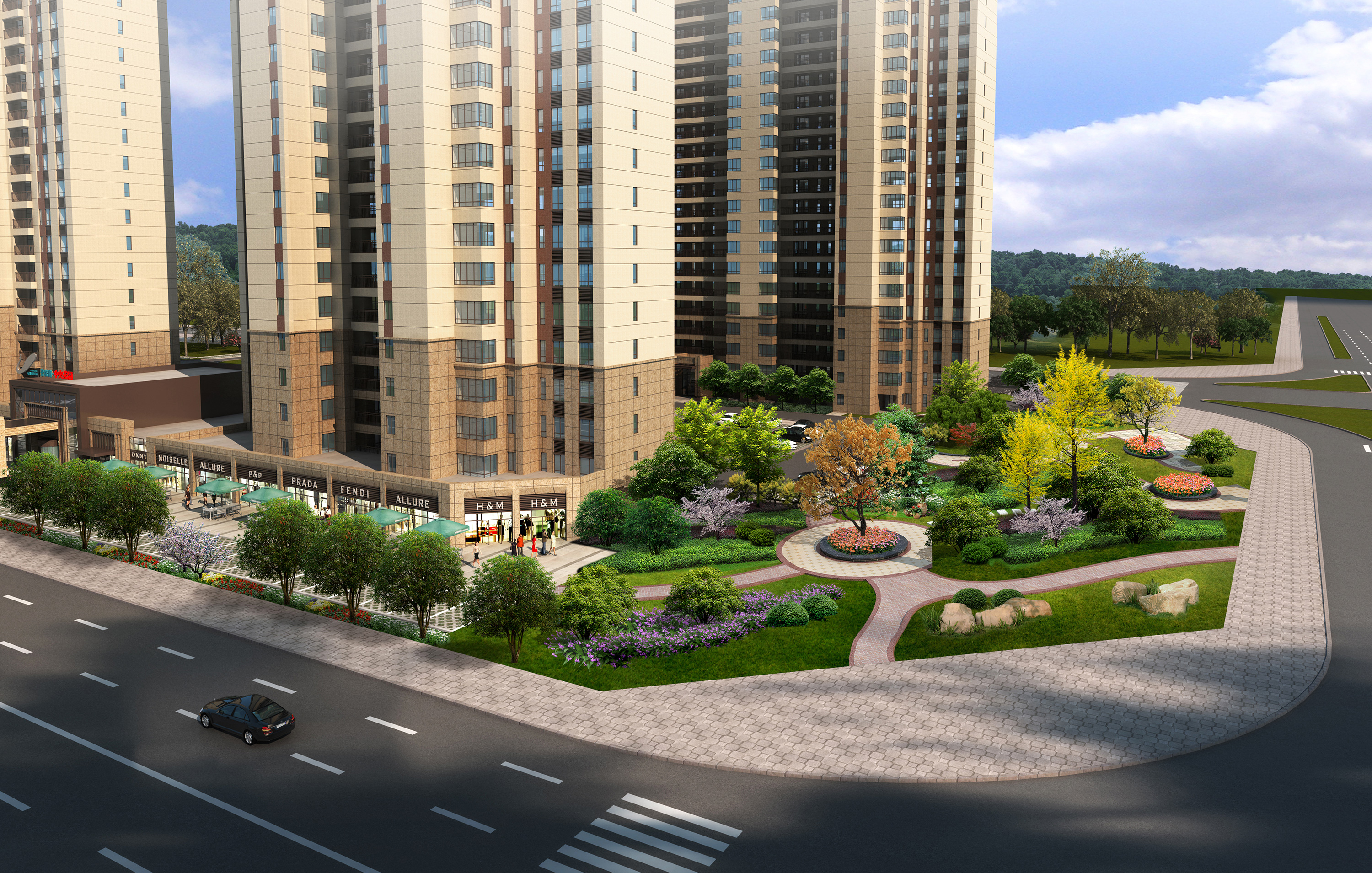 沿街轉(zhuǎn)角綠化