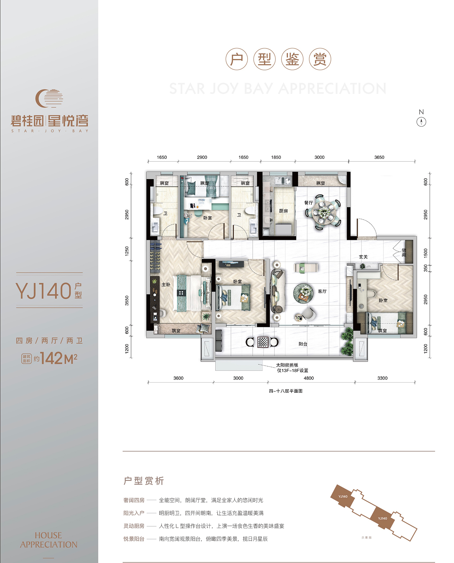 碧桂園·星悅灣1#樓YJ140戶型圖