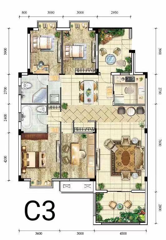 海川·梧桐郡--洋房 3#樓建面約156.89㎡