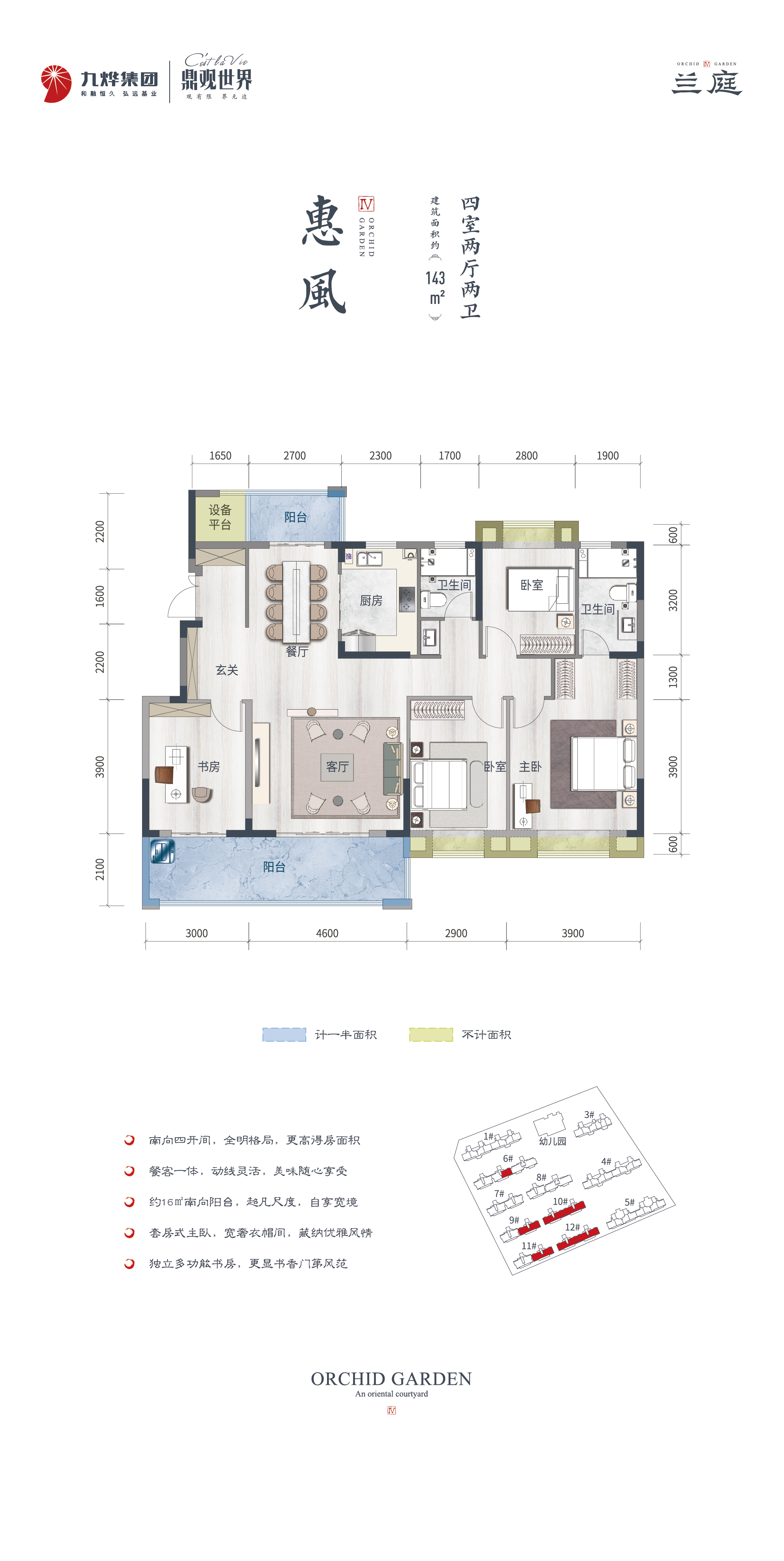 九燁·鼎觀世界四期蘭庭--6/9/10/11/12#惠風(fēng)戶型