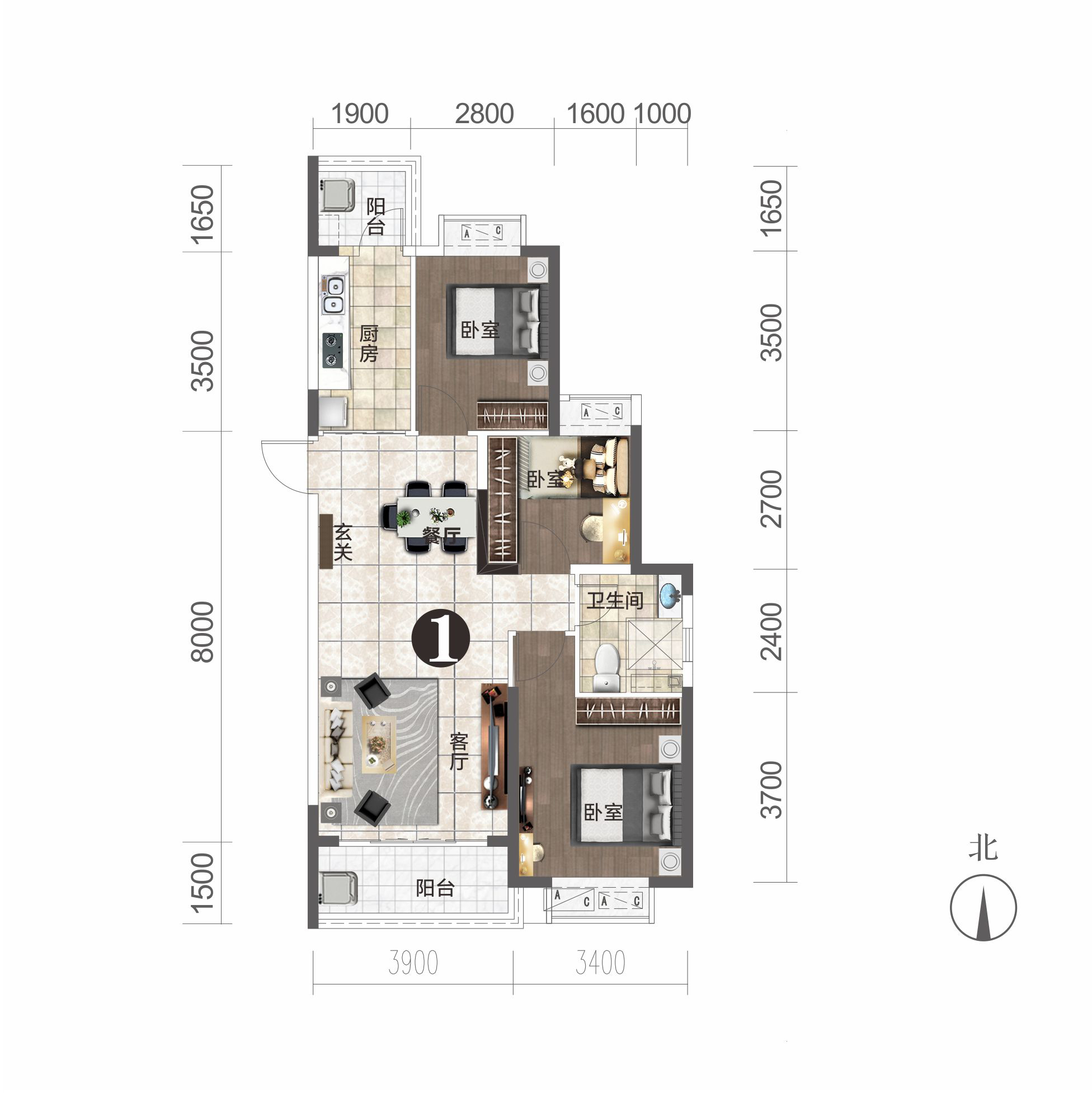 東城河畔11#樓建面約106.56㎡戶型圖